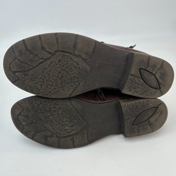 EARTH ORIGINS Abby Leather Ankle Boots Size 8.5M Walnut Brown Zip Side Buckle - Picture 2 of 10